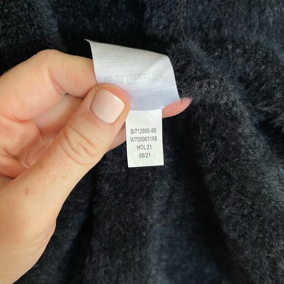 BANANA REPUBLIC EYELASH SWEATER DRESS Black Size Medium Turtleneck Classic Chic - Picture 15 of 15